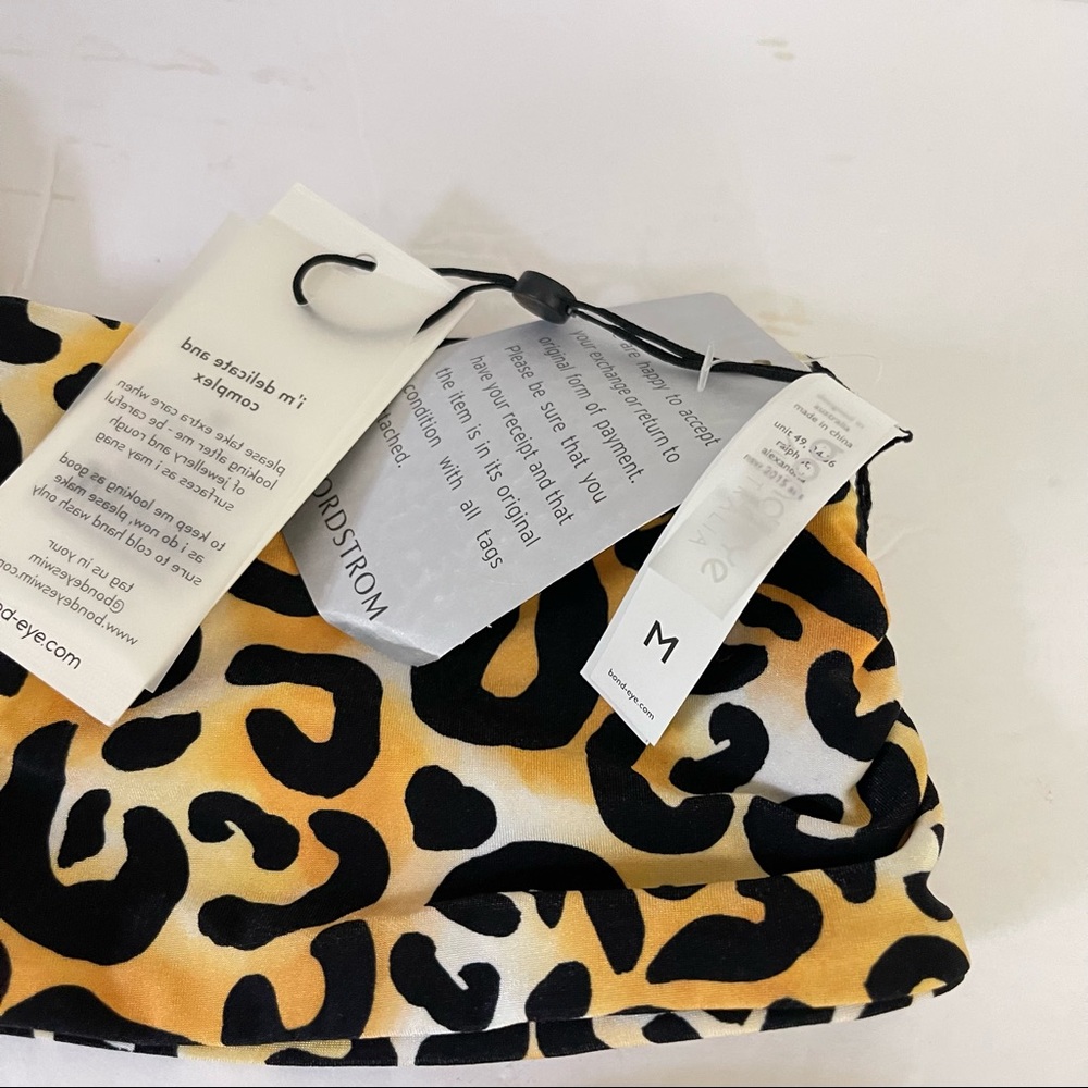 Bound by Bond Eye Golden Leopard Print Bikini Swim Set Size Small bottom Med Top - Picture 4 of 8